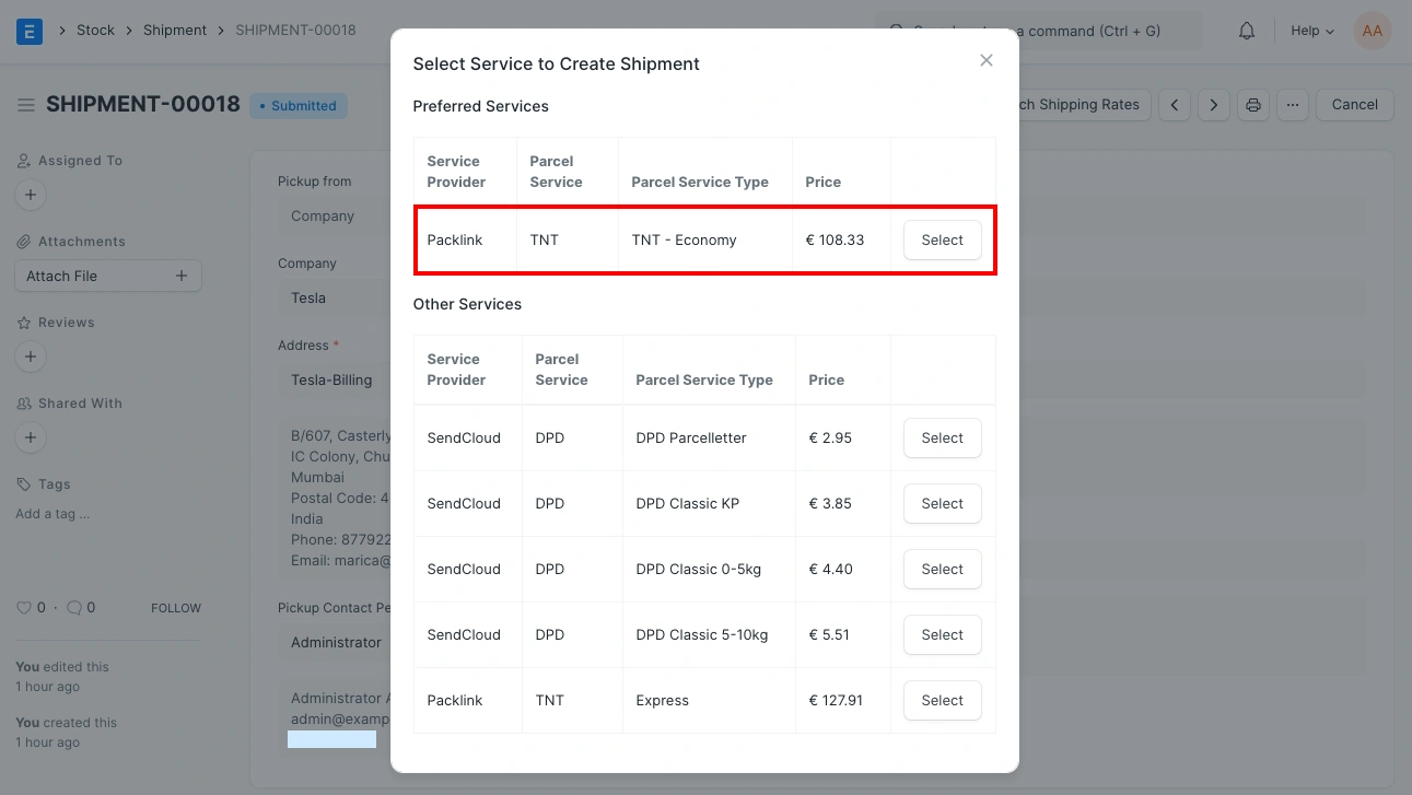 erpnext shipping erpnext shipping